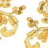 2Pairs Gold Embroidery  Lace Motif Flower  Crafts