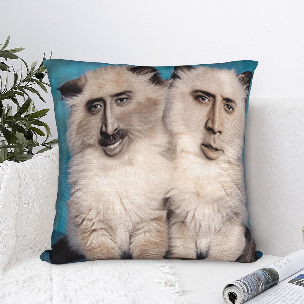 Federa Cuscino Gatto Divertente N-Nicolas C-Cage Picolas Cage Copricuscino Comodo Federa Cuscino Moderna Per Divano Camera da Letto Decorazione Casa