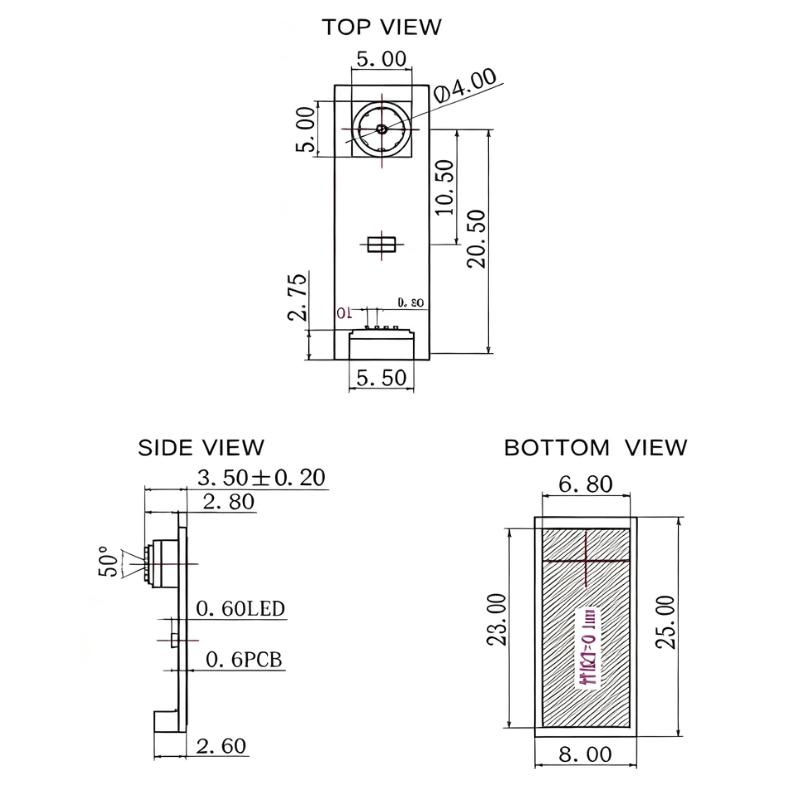 1/2Pcs Ov7675 Mini Usb Camera Module For Winxp/Win7 8 10/Android 50 Degrees Diy Project Industrial Monitoring Development Use