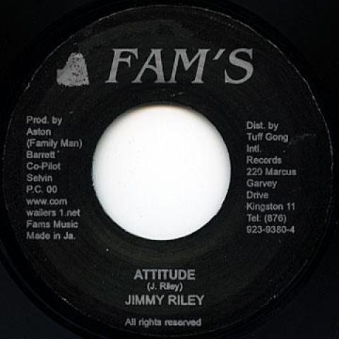 7inch Record JIMMY RILEY - Attitude (Press Noise) / Dub none Fams 1982 Jamaica Reggae, Ska & Dub Used
