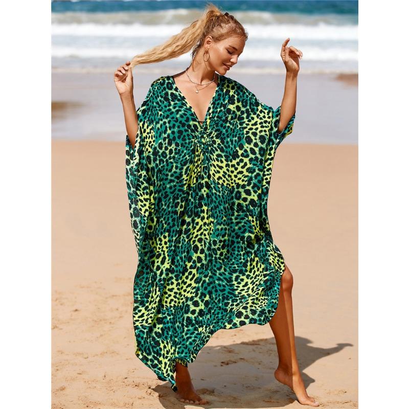 

Женское платье с принтом, пляжная накидка, свободная праздничная верхняя рубашка бикини больших размеров One Size