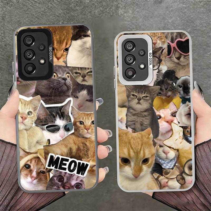 Crying Cats Combine Memes Shockproof Phone Case for Samsung A17 A16 A15 A14 A37 A57 A36 A56 A26 A35 A55 A25 A34 A54 A24 A13 A23