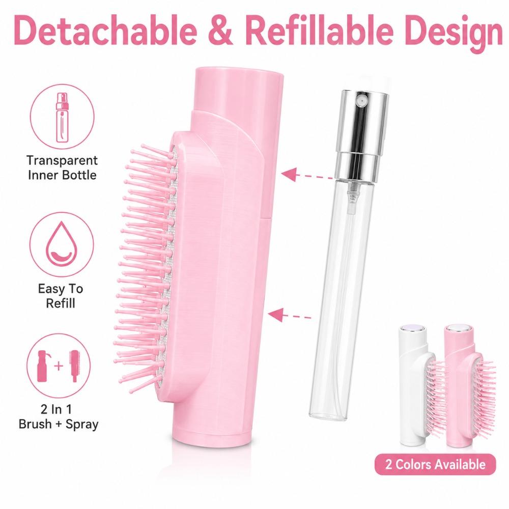 Portable Spray Massage Comb Multi-Function 2-In-1 Misting Hair Brush Pocket Spray Hair Brush Gift
