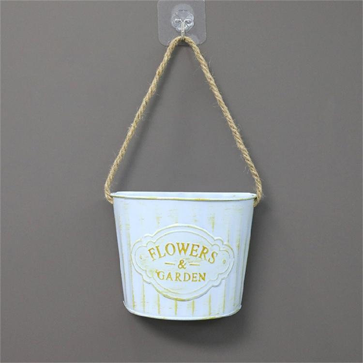 Hanging Small Iron Bucket Decorative Plant Pots Plant Hanging Pots Wall Hanging