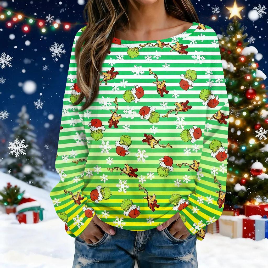 Christmas Sweatshirts For Women Knit Sweater Cute Shirt Fall Crewneck Pullover Tops