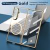 Magnetic Clear Transparent PC+TPU Phone Case for Galaxy Z Fold 7/6/5/4 with Glass Film Protector Shockproof Back Cover