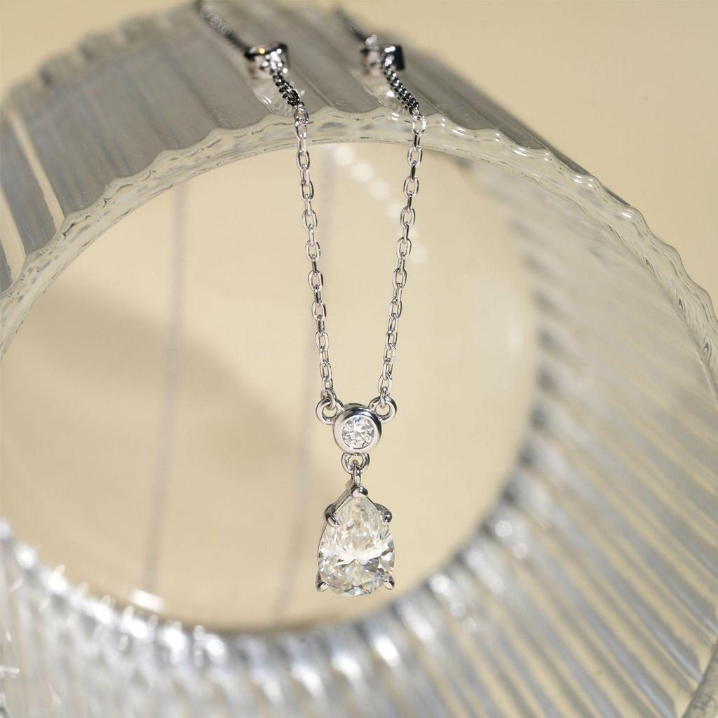 Veelzijdige High-End S925 Sterling Zilver Moissaniet Waterdruppel Hanger Ketting