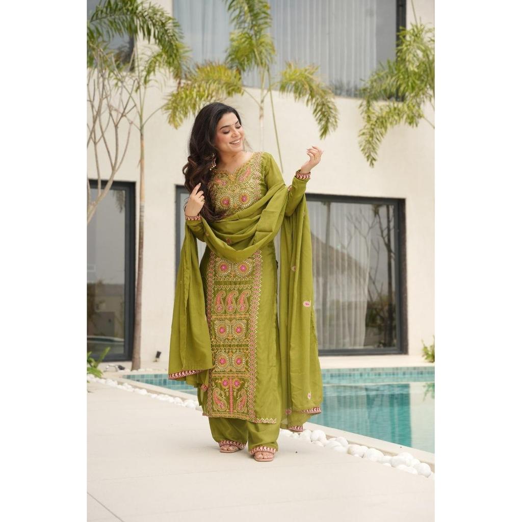Conjunto de Kurta Pantalón Dupatta de Diseñador Pakistaní Eid Bollywood Hermoso Salwar Kameez