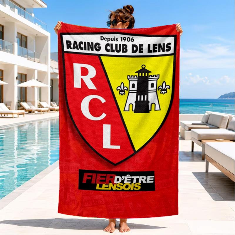 Racing Club De Lens Crest Beach Towel, Quick-drying, Easy To Care For, Suitable for Both Fitness and Beach Vacations,Sports Essential