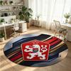 Czech Republic Football Printed Round Crystal Velvet Rug Soft Non Slip Floor Carpet For Bedroom Holiday Gift