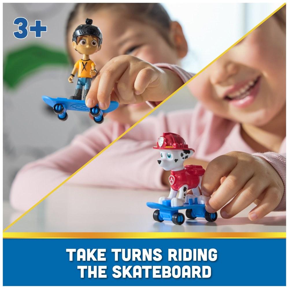 Paw Patrol Marshall and Daring Danny X Action Figure Set with Skateboard for Kids 3+