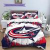 Columbus Blue Jackets Pattern Bedding Quilt Set Quilt Cover Pillowcase Home Decoration Gift (1 * duvet cover + 2 * pillowcase, without core)