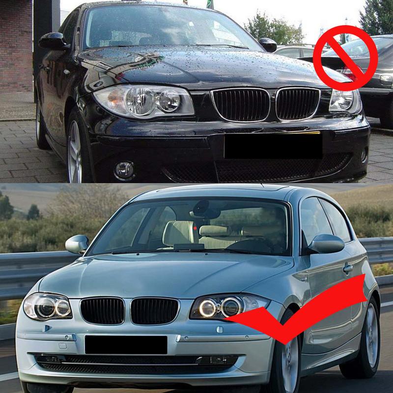 2PCS For BMW 1 Series E87 E81 E82 E88 2008-2011 Left&Right Diamond Style Grille Car Grille Front Bumper Kidney Grill ABS Parts