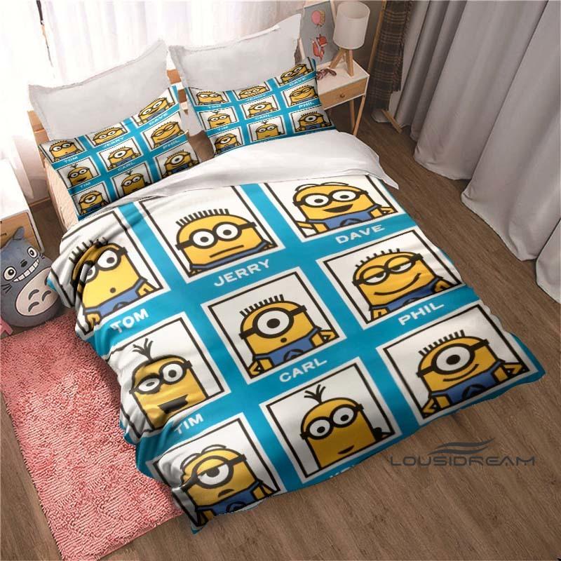 

Cartoon (Despicable Me) Printed Bedding Set — Duvet Cover & Pillowcase Set — A Deluxe Gift for Teens, Girls, and Boys 135x200cm