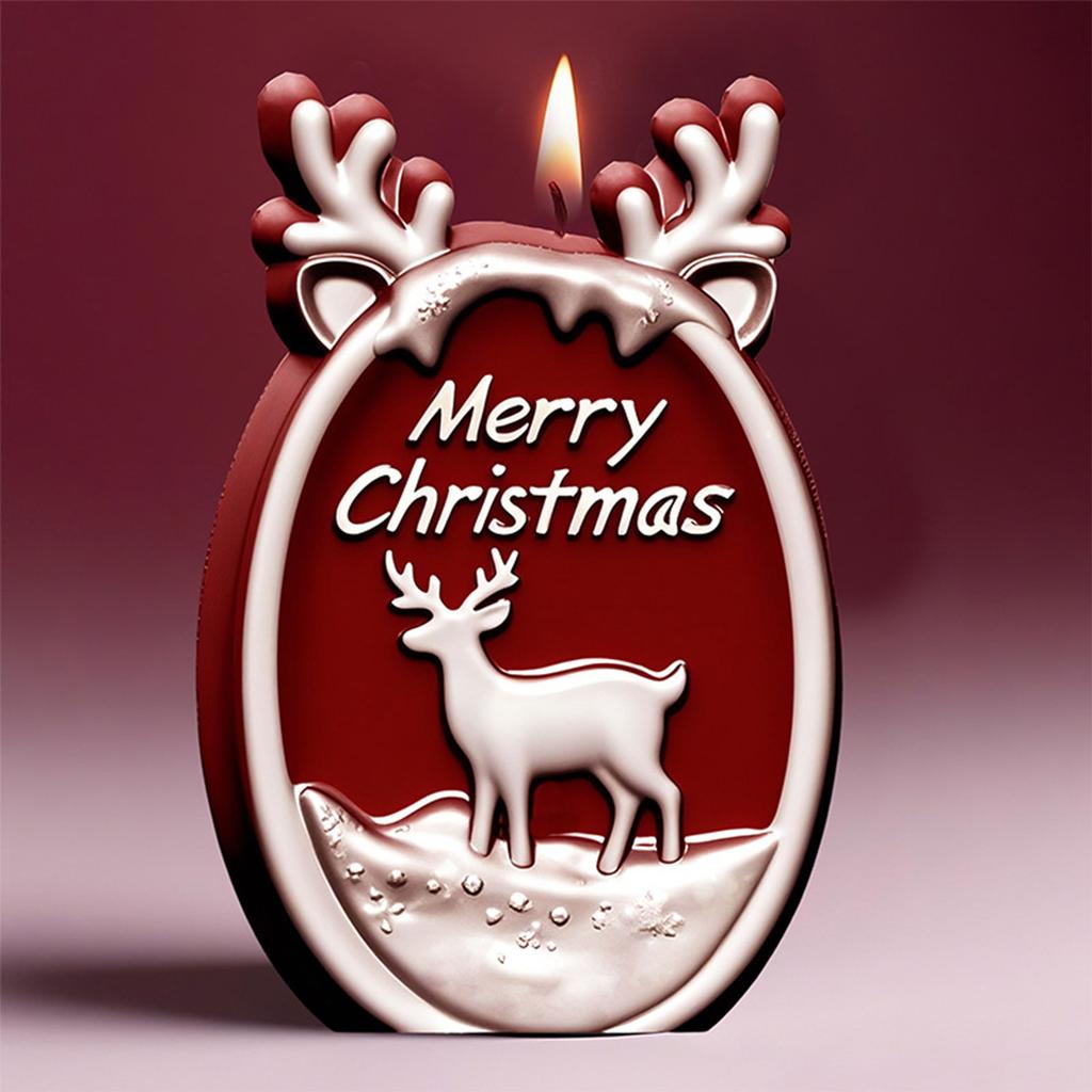 Reindeer Silicone Mold Christmas Themed Silicone Candle Mold For Candle Soap Making Christmas Party Home Decorations