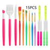 15-Pcs Cake Decorating Brush Fondant Tools for Leaves, Flowers, Figures and Other Decorations