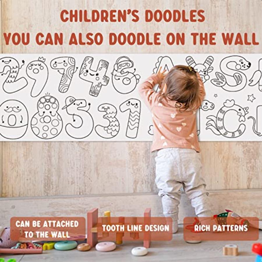 's Drawing Roll Coloring Paper Roll for Gift 120 11.8 Inches DIY Painting Drawing Paper Roll Sticky Drawing Paper Roll Early Ed