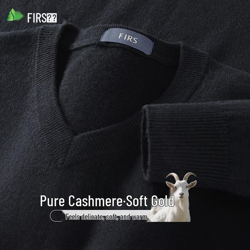 Shanshan Men's Pure Cashmere V-Neck Pullover Sweater