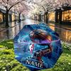 Custom Name Personalized Basketball NBA Print Umbrella, Auto Open Close, 8‑Rib Sturdy Frame, Commute Camping Hiking Use, Birthday Gift