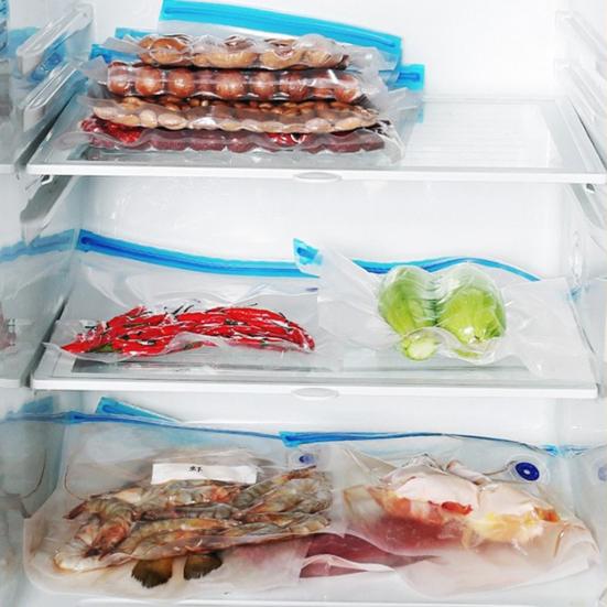 10Pcs Reusable Vacuum Seal Bags Food Grade BPA Free Leak Resistant Portable Easy To Use Vacuum Storage Bags