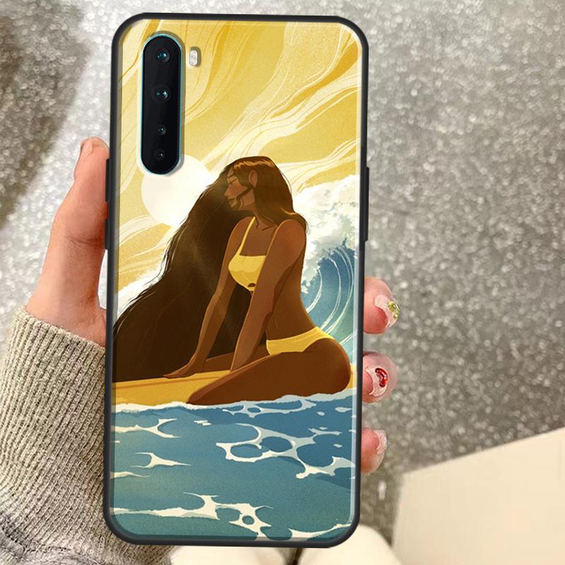 Surfboard Surfing Surf Girl Case For OnePlus 15 15R 13 13R 13T 12 12R 11 10 10R 10T 8T Nord CE 5 4 2 3 Lite N20 N30 Coque