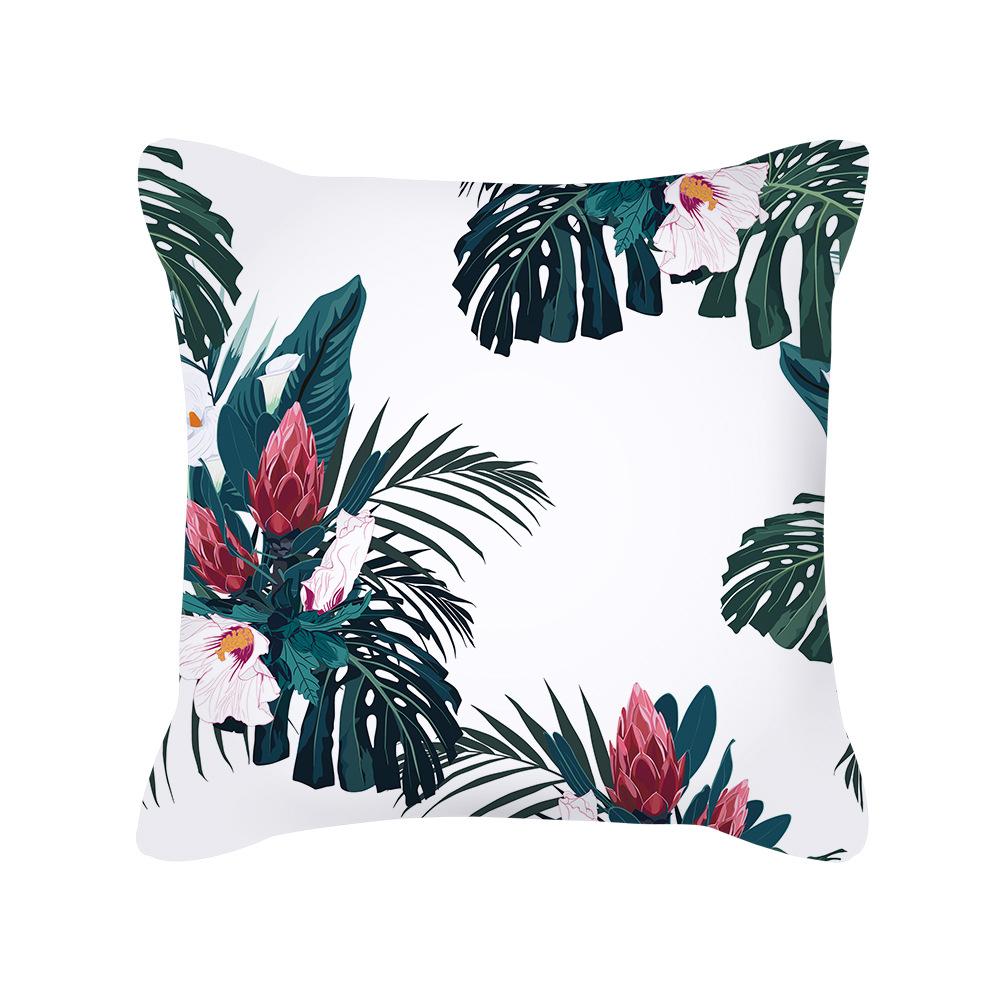Nordic Plant Pillow Cover, Retro Flower and Bird Peach Skin Pillow Cover, Sofa Pillow, Office Cushion