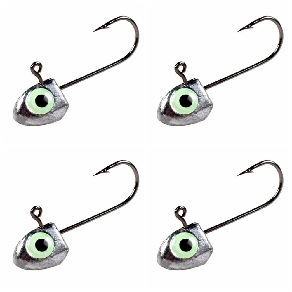 

5pcs Big Eyes Jig Head Fishing Hooks Luminous Jig Head Hook Jig Fish Head Hook Fishing Tackle