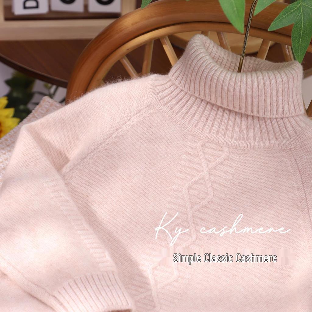 Kleine Schafe springen: Kinder Pullover 100% Kaschmir mit hohem Kragen - Verdickt für Wärme