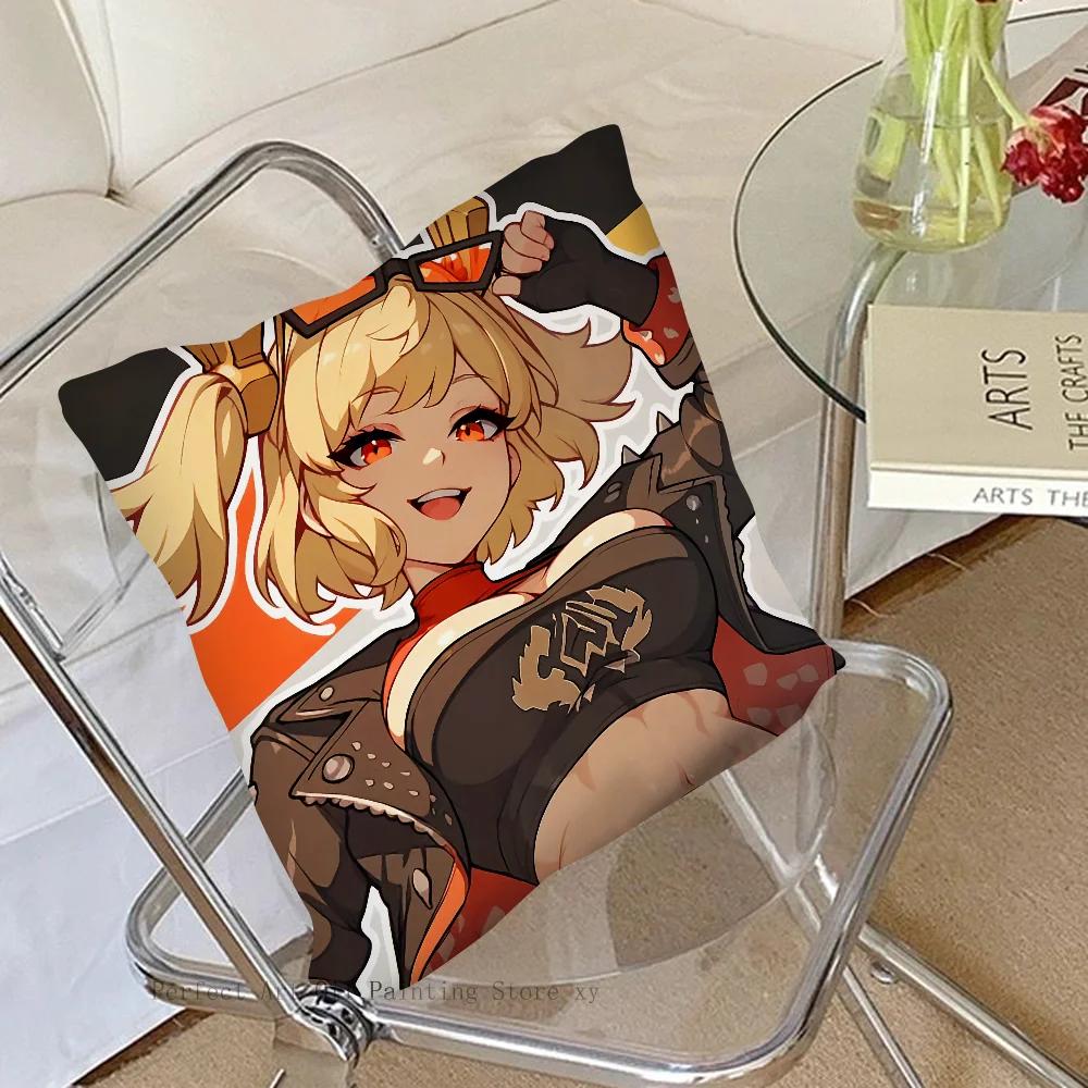 Bernice Animiertes Spiel Zenless Zone Zero Kissenbezug Quadratisches Kissen Schlafzimmer Sofa Freizeit Komfort Wohnzimmer Heimdekoration 40X40