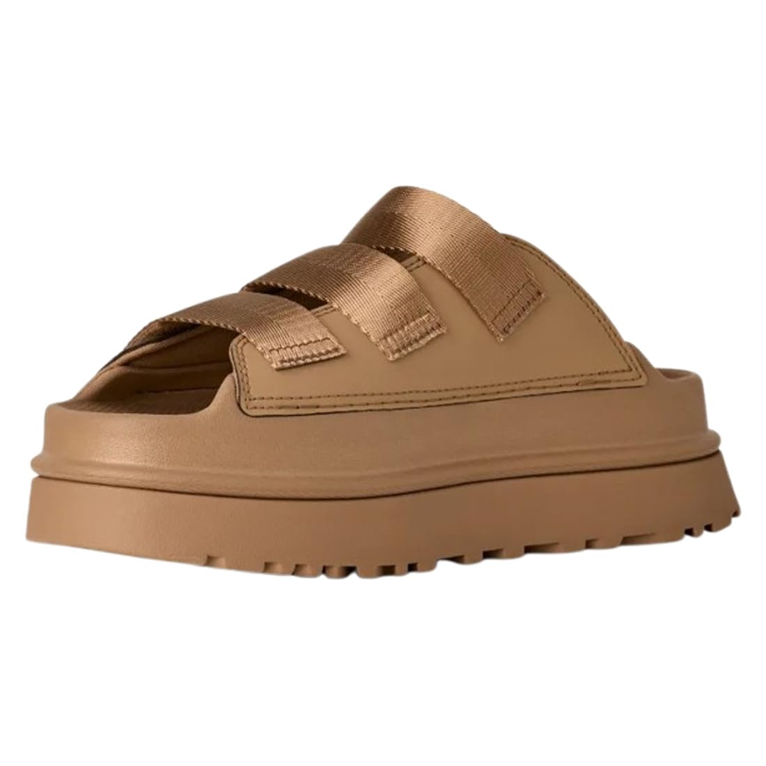

UGG Golden Glow Slide Dark Размер US6 Толстые курортные сандалии, Женские, 1167430, Песочный, (23,0 см), Подошва, Легкий, Удобный, Регулируемый, Три ремешка,