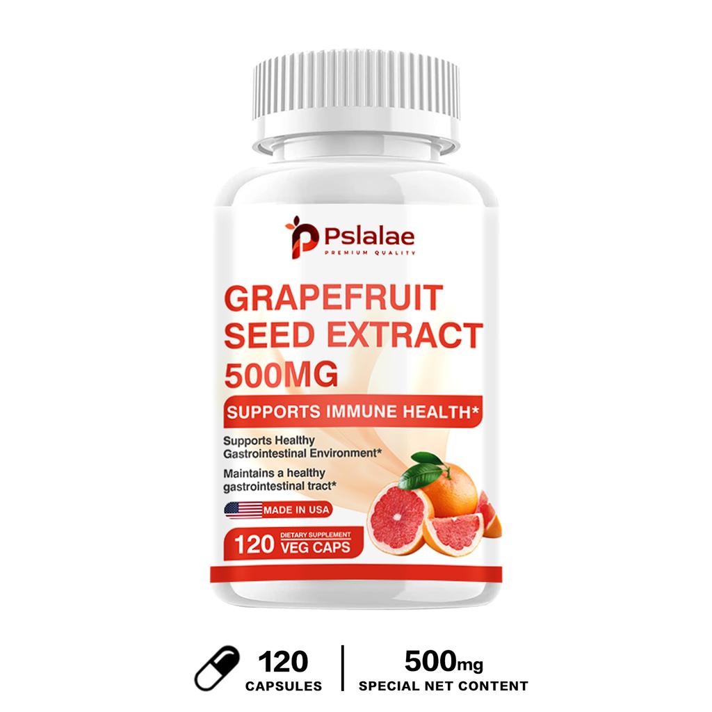 Pslalae Grapefruit Seed Extract 500mg Capsules 120pcs — Natural Antioxidant, Vegan Formula, Daily Wellness