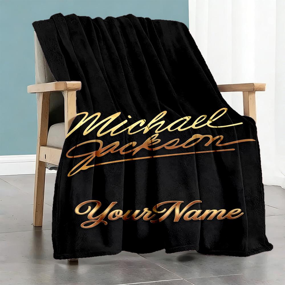 Michael Jackson 81 Customize Your Name Blanket Throw Personalized Blanket Warmthful Decor Throw For Nap Office Chair Picnics Seaside