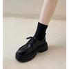 Small leather shoes for women's British style 2025 new spring and summer with skirt jk single shoes black commuter platform loafers for women