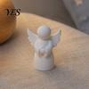 Desktop Angel Ornament 3D Printed Figurine, Little White Guardian Statue, Home Decor Figure Healing Winged for Shelf Mini Statue