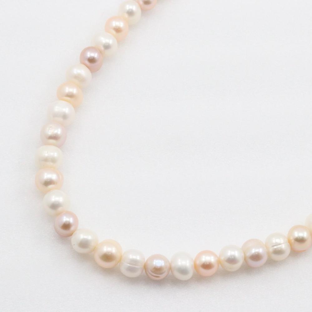 Baroque pearl Necklace 2 tone color Pearl/metallic 55.1g Women Used