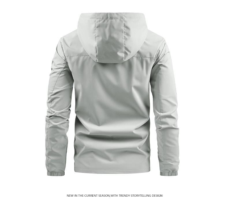 Men's Windproof Hooded Workwear Jacket - Spring & Autumn Casual Trend