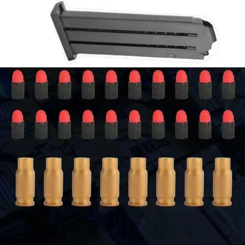 80 Balas Blandas Y 24 Conchas Para Pistolas De Juguete Glock, Pistola Desert Eagle Colt 1911, Munición De Balas De Espuma