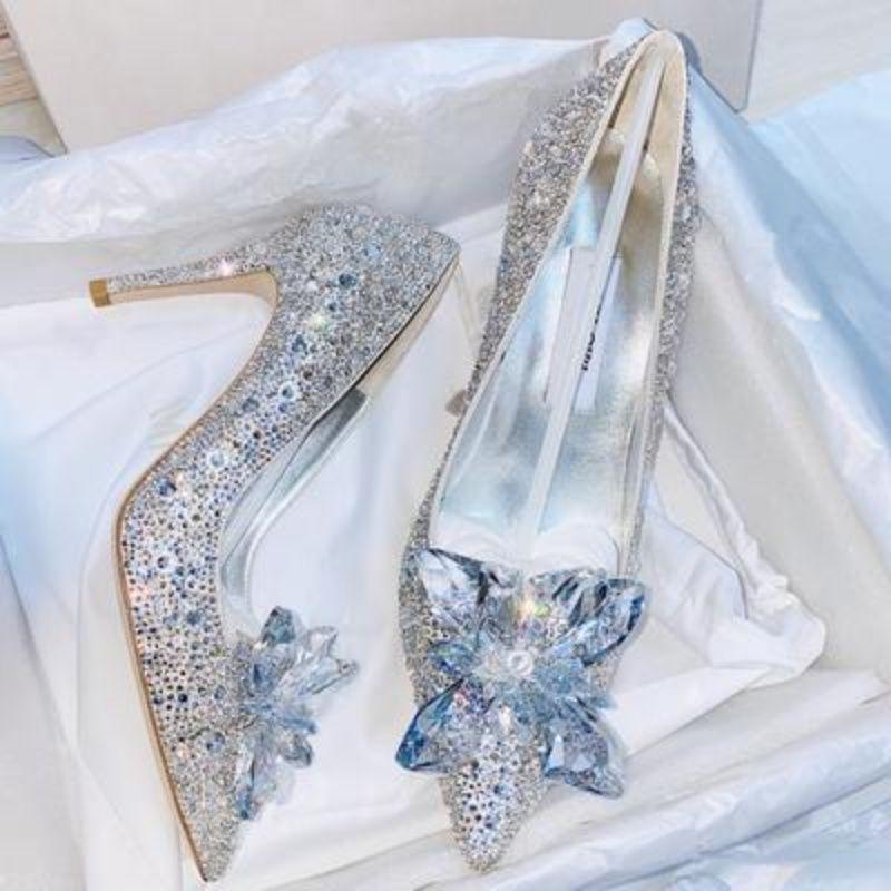 Women's Rhinestone Stiletto Heels for Weddings and Banquets 2025