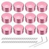 Uxcell 12pcs Foot Switch Guitar Pedal Button Metal Foot Switch Top Covers for Guitar Effect Pedal Pink Toppers, Caps, 3/8" Buttons,