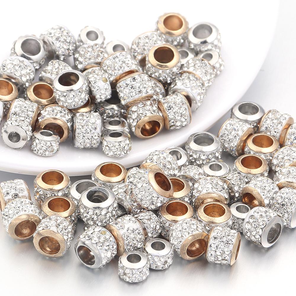 20 stuks Strass Kristal Kralen Shambhala Legering Groot Gat Rond Losse Kralen Voor Sieraden Maken DIY Armbanden Ketting Accessoires