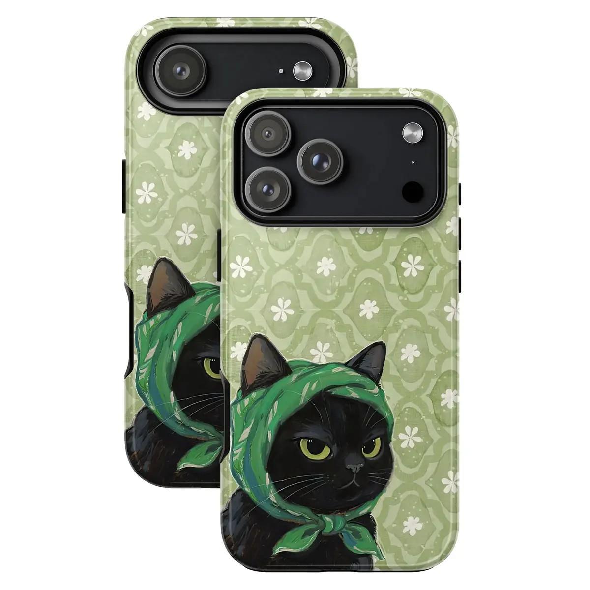 

Luxury Clmj Vintage Cute Cat Phone Case for iPhone 17 17e 16e 16 15 14 13 12 11 XR XSMAX Air Pro Max Plus Double-layer Cover iPhone 13 ProMax