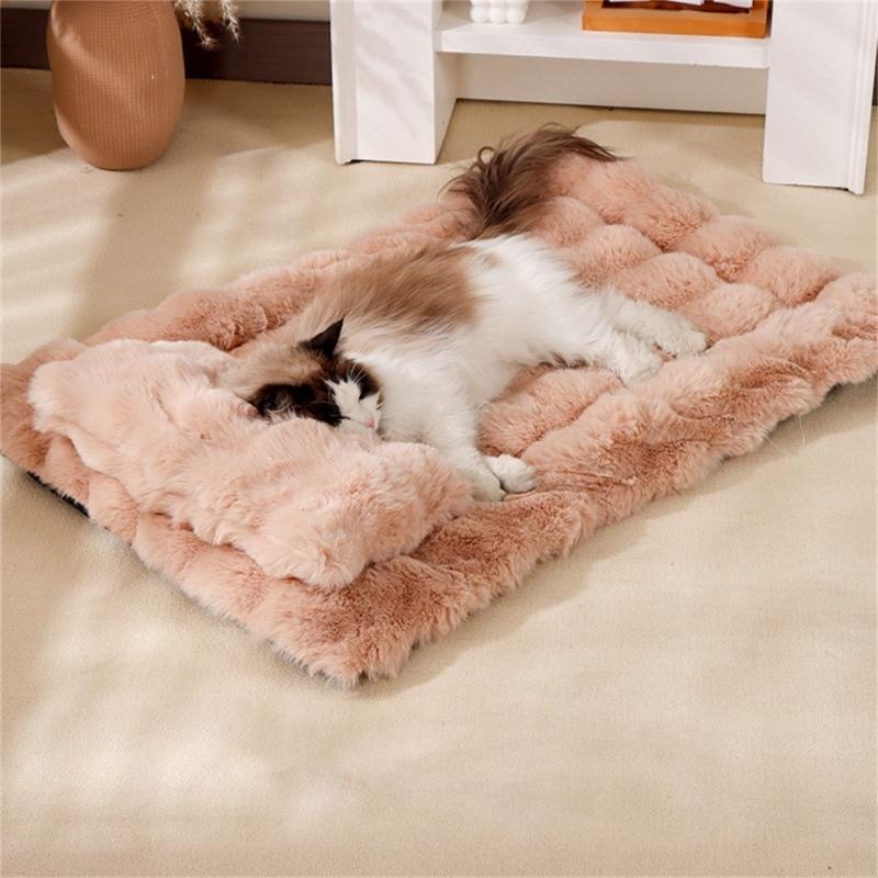 Heavy Duty Pet Cushion Cozy Winter Warm Plush   Washable Orthopedic Support Floor Pad Dogs