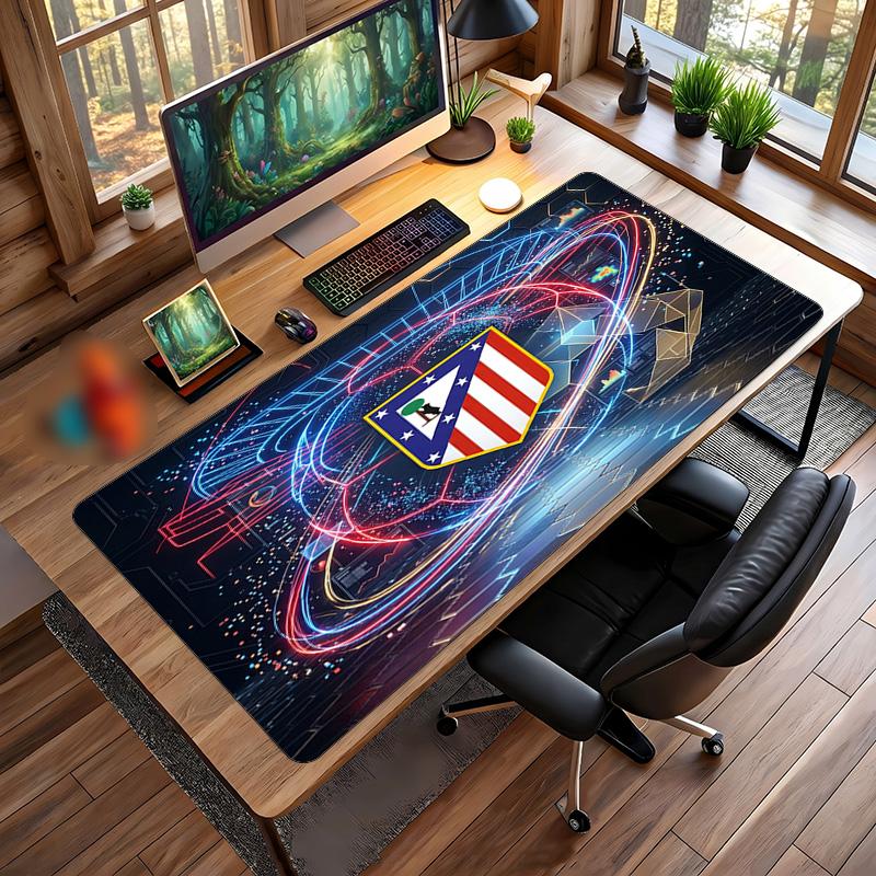Tappetino Mouse Grande Stampato Atletico Madrid, Tappetino da Scrivania Morbido in Gomma Antiscivolo per Gaming, Decorazione per Ufficio, Laptop, Computer