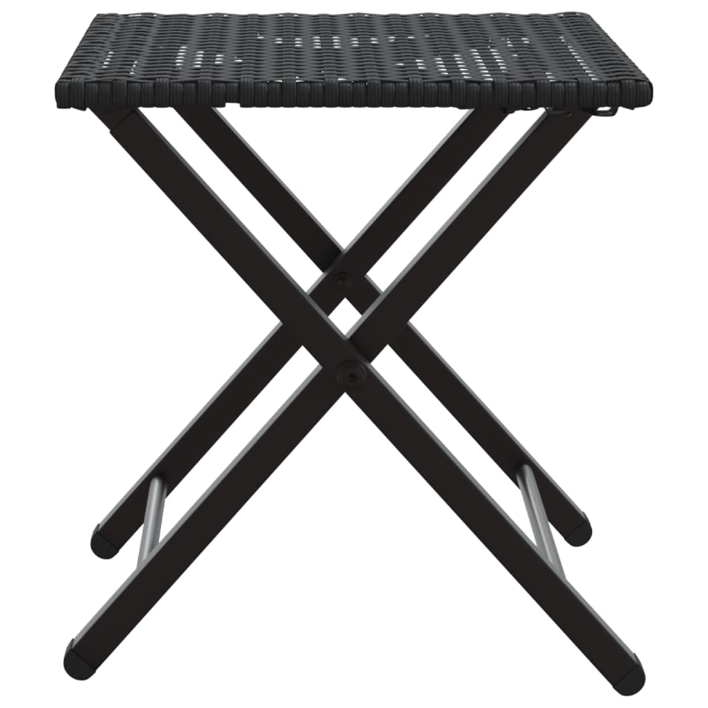 5 Piece Foldable Outdoor Dining Set Black PE Rattan