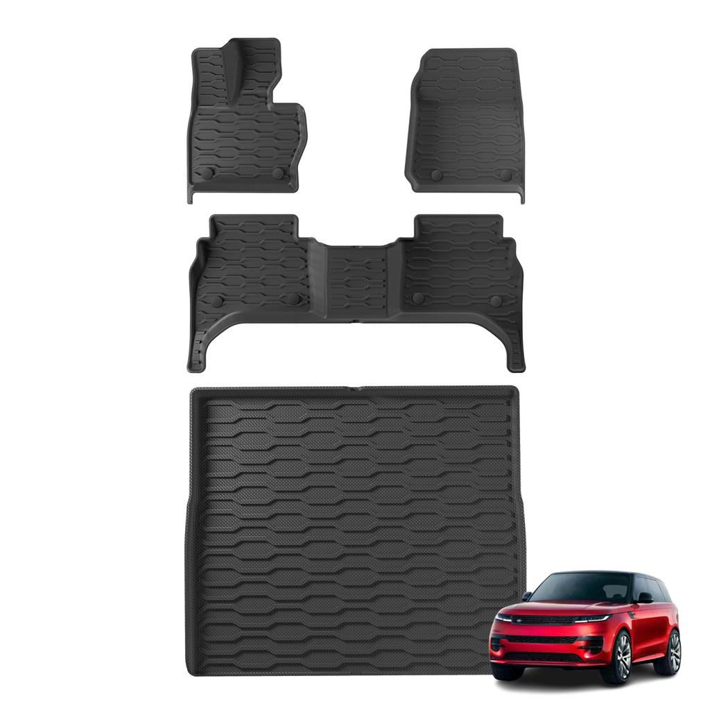 Smabee Left Drive for Range Rover Sport L461 2023-2026 TPE 3D Car Floor Mats Cargo Liner Trunk Pad Black Waterproof Accessories