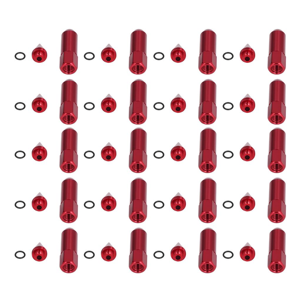 20pcs Universal M12x1.5 Racing Wheels Rims Lug Nuts 90mm Aluminium Alloy Spiked Nuts with Socket KeyRed