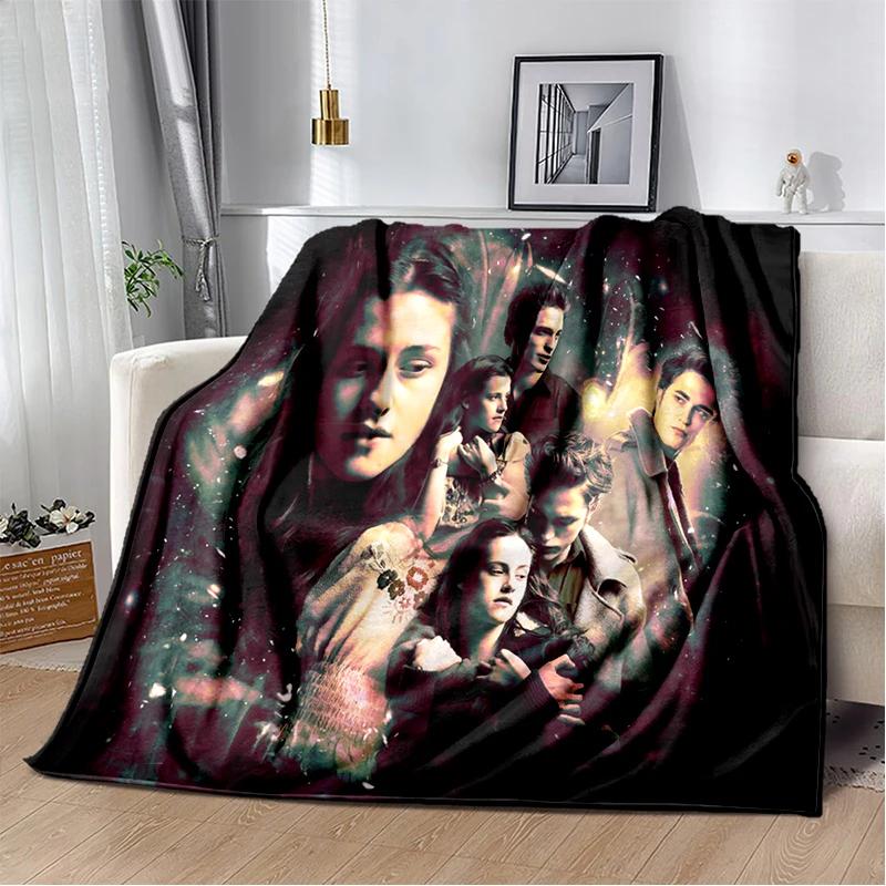 Twilight Movie Printed Blanket Vampire Love Story Flannel Throw Blanket Werewolf Soft Lightweight Warm Blanket Bed Sofa Cover