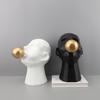 Minimalist Resin Bubble-Blowing Boy Figure for Home Décor