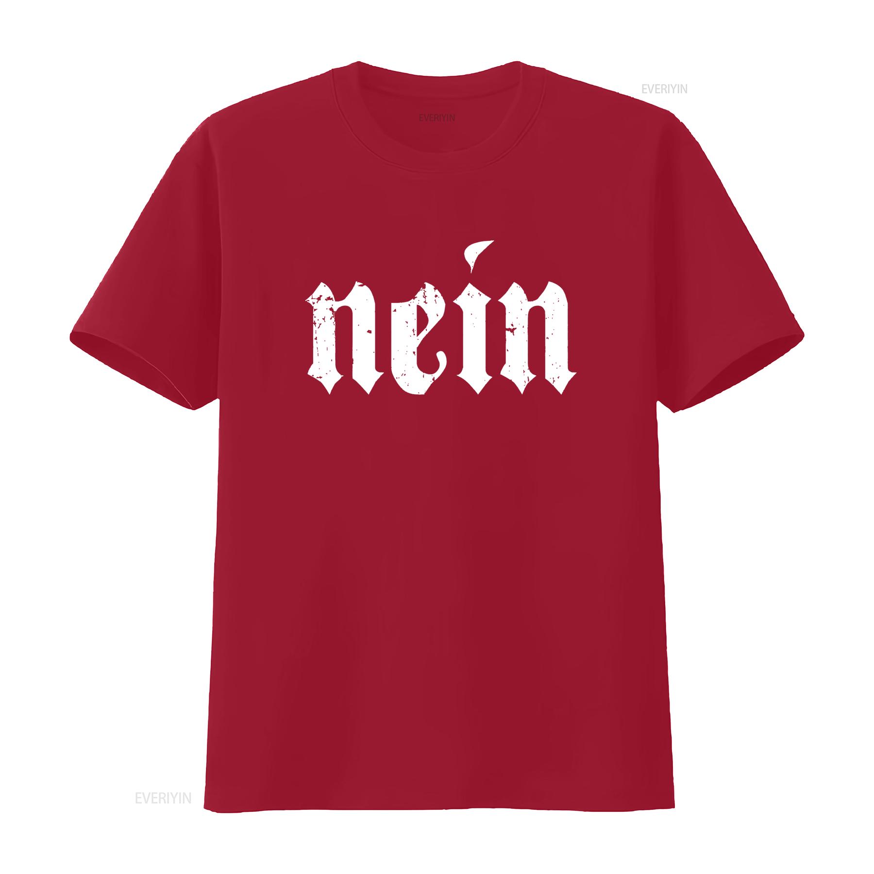 Nein German Men Saying No Funny Germany Deutschland Vintage T Shirt vintage Washed Casual homme Unisex Breathable streetwear S