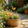Rostiger Kolibri Blume Gartenstecker Wetterfestes Metall Außenhof Rasen Terrasse Weg Eisen Blume Vogelstecker Dekoration Ornament